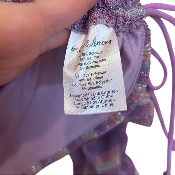 For Love and Lemons Plus Size Disco Chrome Stripe Wrap Top - Picture 4 of 5